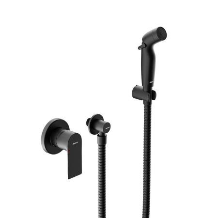 477510300 Apollo Смеситель Damixa монтируемый в стену с гигиеническим душем, черный