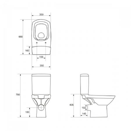 Унитаз напольный Cersanit Carina Clean On 011 KO-CAR011-3/5-COn-DL