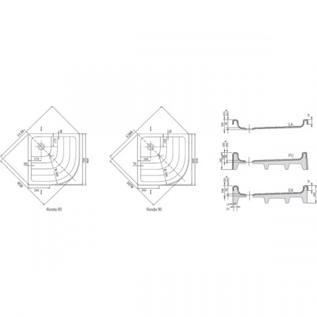 Душевой поддон Ravak Ronda-90 PU белый
