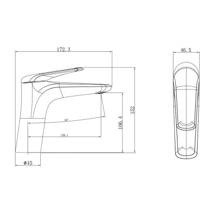 Смеситель для раковины WONZON & WOGHAND, Брашированное золото (WW-A41222-BG)