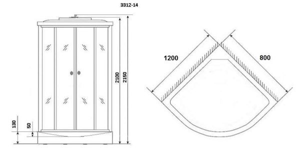 Душевая кабина Niagara Classic NG-3312-14L, 33121423L