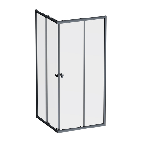 W87G-403-9090-BT Sunny Душевое ограждение AM.PM квадратное, раздвижн двери 90x90 черный,стекло прозрачное