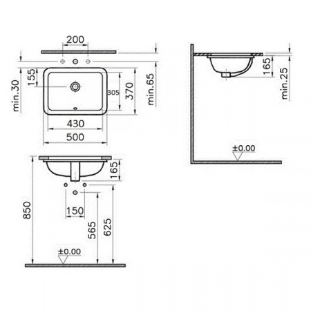 Раковина Vitra S20 5474B003-0618