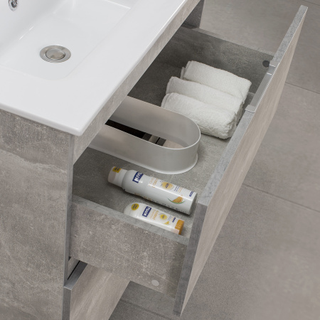 Тумба под умывальник Belux Сидней-Женева напольная 70-02, бетон Чикаго светло-серый