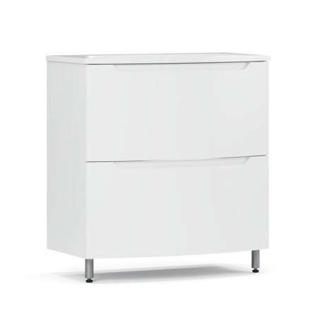 Тумба под умывальник Belux Ганновер напольная 80-02, белый глянцевый