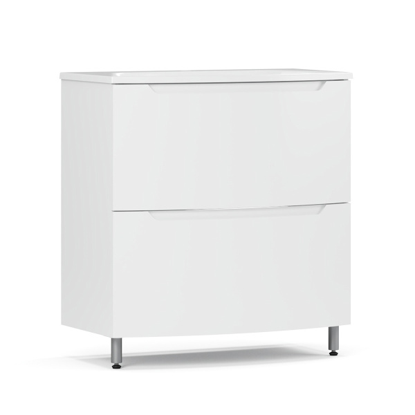 Тумба под умывальник Belux Ганновер напольная 80-02, белый глянцевый