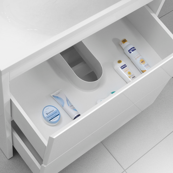 Тумба под умывальник Belux Мадрид 80-02 напольный, белый глянцевый