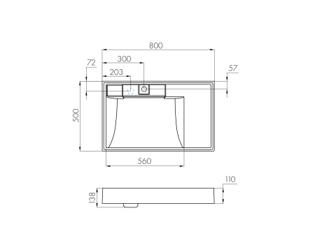 Раковина AQUATON Рейн 80 1A72113KRW010