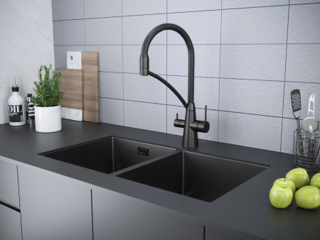 Смеситель для кухни Paulmark SIЕGEN Si213111-GM, вороненая сталь