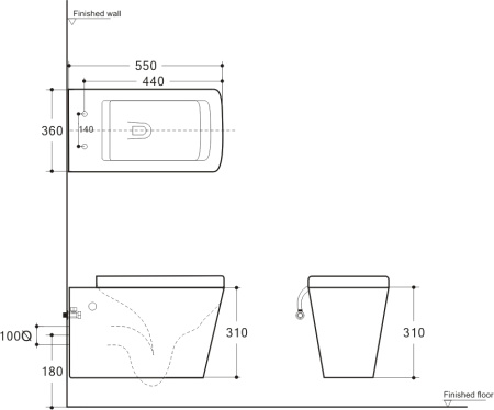 Унитаз подвесной Aquanet Rimless Tavr-W BL-103N-WHT