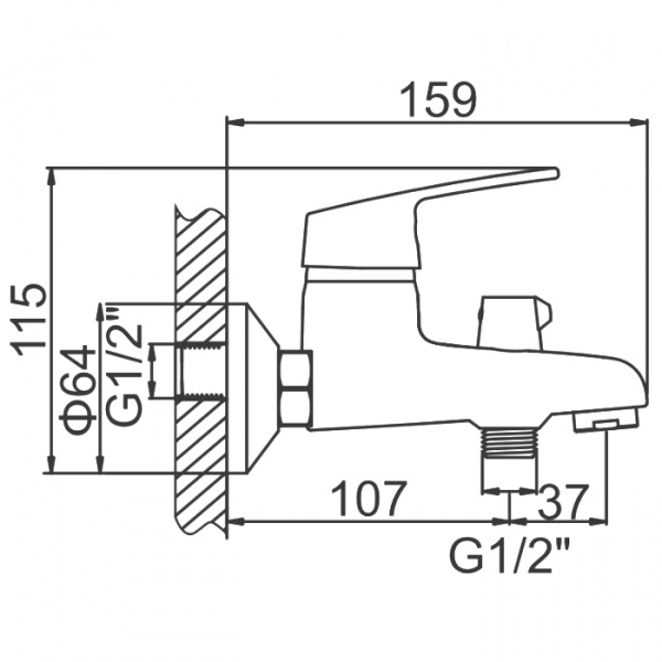 Смеситель для ванны Ledeme H16 L3016