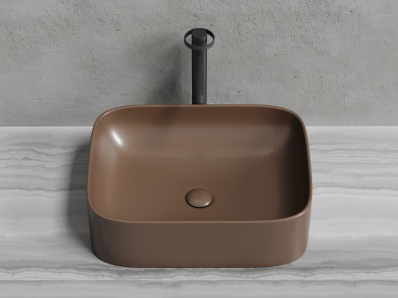 Умывальник чаша накладная прямоугольная Ceramicanova Element 505*380*150мм, темно-коричневый матовый, CN6052MDB
