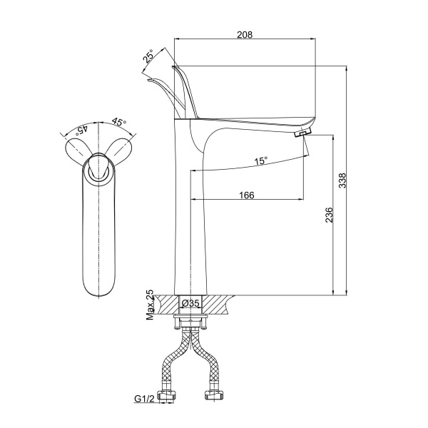 Смеситель для раковины D&K Venice DA1032056, белый