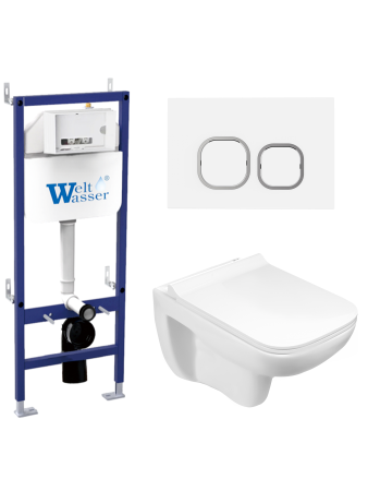 Комплект инсталляции с унитазом Weltwasser BAMBERG 460 + KEHLBACH 004 GL-WT + BAMBERG WT