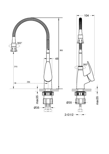 Смеситель Lemark Linara LM0413C для кухни с гибким изливом