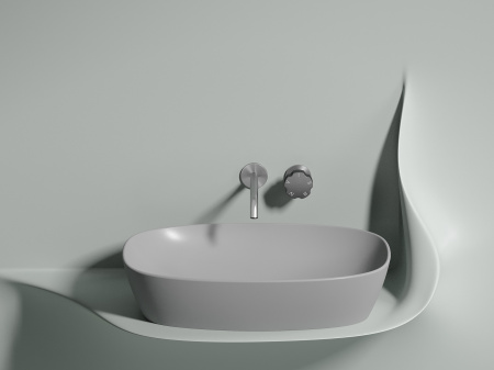 Умывальник чаша накладная овальная Ceramicanova Element 600*380*138мм, Серый матовый, CN6049MSG