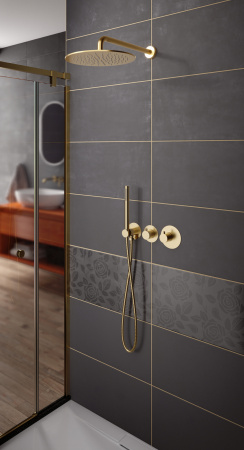 Встраиваемая душевая система с термостатом TIMO Saona SX-2359/17SM, матовое золото