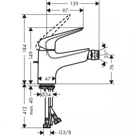 Смеситель для биде Hansgrohe Novus 71142000