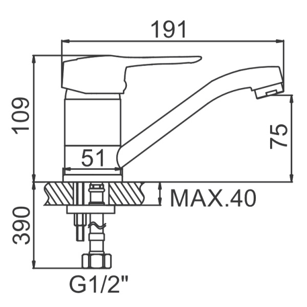 Смеситель для мойки Ledeme H04 L4504-2