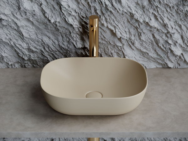 Умывальник чаша накладная прямоугольная Ceramicanova Element 455*325*135мм, Капучино матовый, CN6009MC