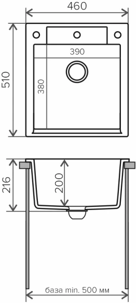 Кухонная мойка Polygran ARGO-460 черный №16 444676