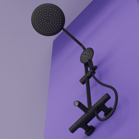 Душевая стойка SANCOS Game для душа/ванны с термостатическим смесителем, цвет черный матовый, арт. SC3001MB