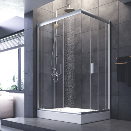 W90G-404-120290-MT Gem Twin Slide 120x90. Душевое ограждение AM.PM,120x90, профиль мат хром, стекло прозрачное