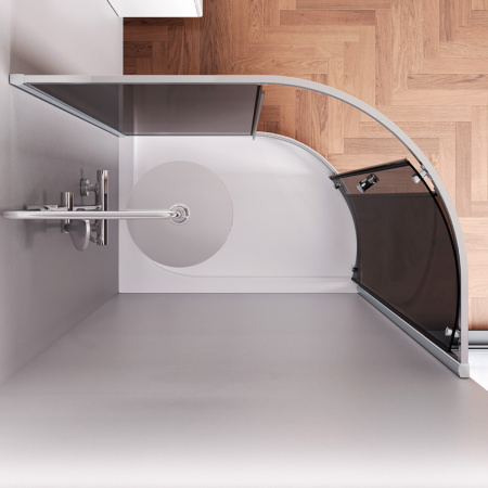 W83G-302U120CG64 Like Solo Slide 120 Душевое ограждение AM.PM Like 120x80, стекло тонированное, профиль матовый серый