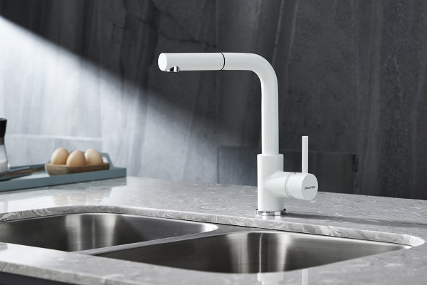 Смеситель для кухни Paulmark KASSEL Ka214311-431TW, белый матовый полностью