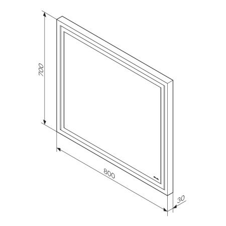 Зеркало AM.PM GEM M91AMOX0801WG с LED-подсветкой по периметру, 80 см