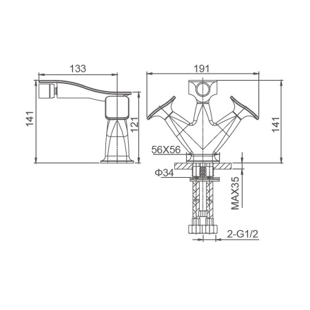 Смеситель для биде WONZON & WOGHAND Shakespeare, Темное золото (WW-655001-DG)