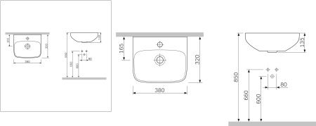 Раковина AM.PM Inspire C504811WH 38 см