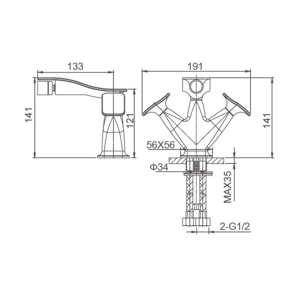 Смеситель для биде WONZON & WOGHAND Shakespeare, Темное золото (WW-655001-DG)