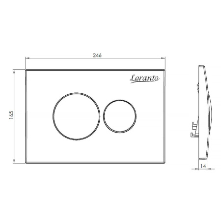 Кнопка смыва Loranto механическая, двойная, хром матовый (7311)
