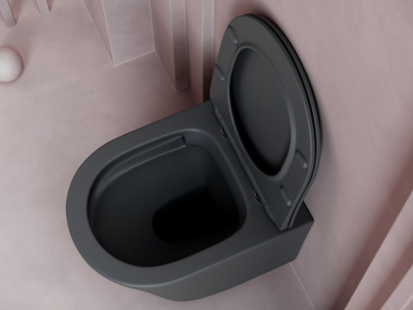 Подвесной унитаз Balearica Rimless (цвет Темный Антрацит Матовый) CERAMICANOVA CN6000MDH