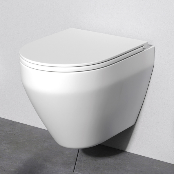 IS100101.701700 Инсталляция MasterFit с клавишей L глянц белый с подвесным унитазом Spirit V2.0 FlashClean с си