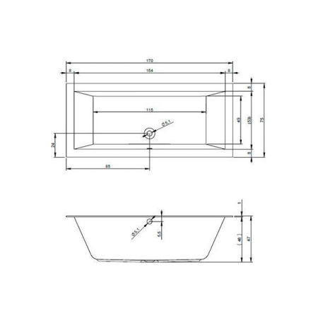 Ванна Riho Lugo Velvet 170x75 матовый