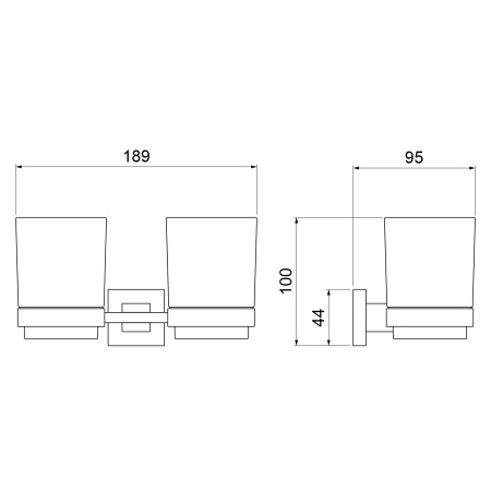 Стакан для ванной комнаты двойной Timo Selene 17034/17, матовое золото