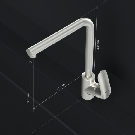 F8005011 Like, Смеситель для кухни AM.PM L-образный излив, сатин