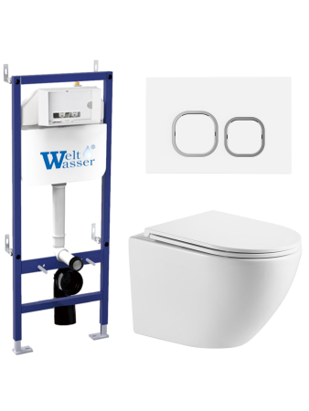 Комплект инсталляции с унитазом Weltwasser BAMBERG 460 + MERZBACH 041 XL GL-WT + BAMBERG WT