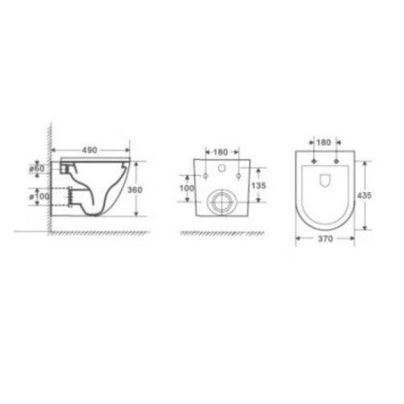 Унитаз с инсталляцией WeltWasser AMBERG 506 + MERZBACH 004 MT-BL + AMBERG RD-MT CR