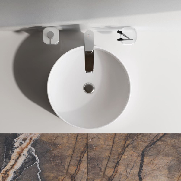 M8FWCC40400WG Func Раковина накладная AM.PM, круглая, 40 см, цвет белый глянец