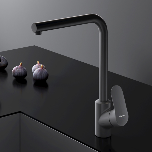 F8005022 Like, Смеситель для кухни AM.PM L-образный излив, черный