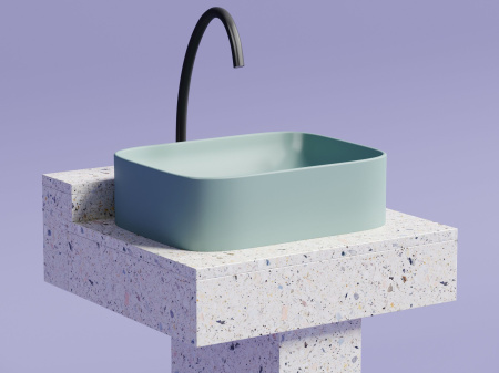 Умывальник чаша накладная прямоугольная Ceramicanova Element 505*380*150мм, зеленый матовый, CN6052MLG