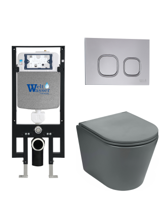 Комплект инсталляции с унитазом Weltwasser AMBERG 497 + SALZBACH 043 MT-GR + AMBERG RD-CR