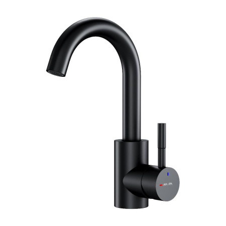 F85B02722  X-Joy S Смеситель для умывальника AM.PM с поворотным изливом, черный