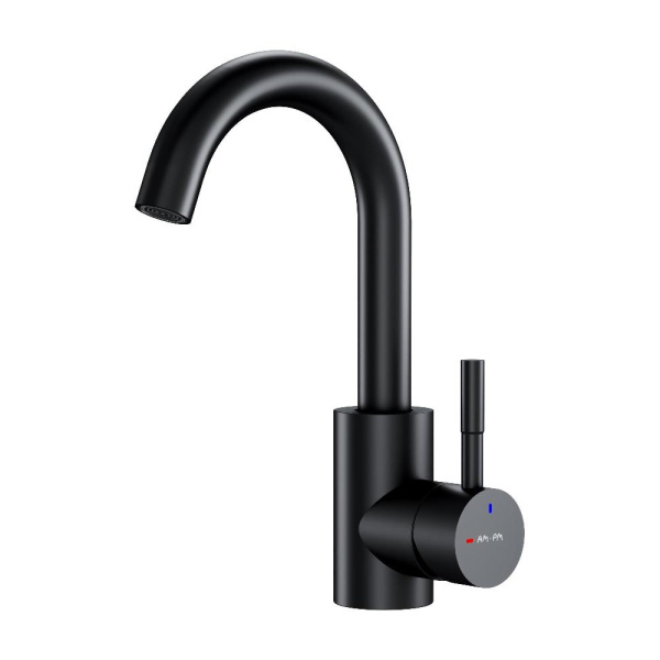 F85B02722  X-Joy S Смеситель для умывальника AM.PM с поворотным изливом, черный