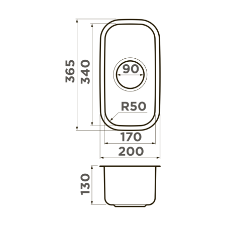 Кухонная мойка Omoikiri Omi 20-U-IN нерж. сталь/нержавеющая сталь 4997022
