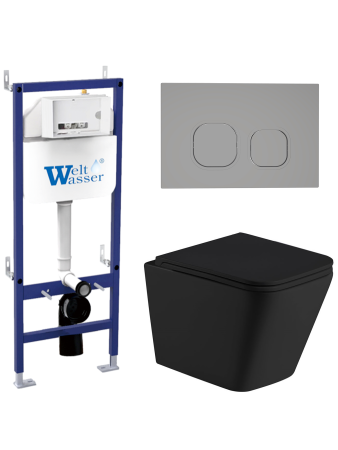 Комплект инсталляции с унитазом Weltwasser BAMBERG 460 + GELBACH 043 MT-BL + BAMBERG CR