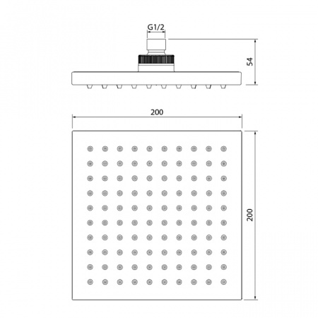 Верхний душ IDDIS 00220SPi64 квадратный